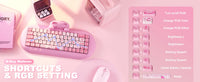 Clavier de jeu sans fil YUNZII C68, clavier mécanique RVB personnalisé Hi-Fi Cute Cat, Silicone 65% échange à chaud ergonomique Kitty Keeb