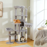 Grand arbre à chat pour grands chats d'intérieur, tour de chat haute pour gros chats avec hamac super grand, arbres grimpant pour chats avec tire à gratter