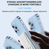 Batterie externe magnétique portable 10 000 mAh 15 W, chargeur rapide sans fil universel Apple/Android avec câble intégré.