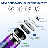2A Aa 1.5V AA Lithium 3500mWh 1.5v aa Li-ion batterie Rechargeable AA Batteries avec LCD chargeur de batterie intelligent pour pile AA AAA