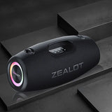Haut-parleurs sans fil Zealot S78 100W, technologie DSP, lumière de rêve, haut-parleur de subwoofer portable extérieur, double appairage, 24000mAh.