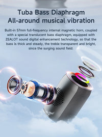 ZEALOT-S32PRO Portable Bluetooth 5.2 Haut-Parleur Extérieur Étanche Sans Fil TWS Mini Colonne Boîte Haut-Parleur Extérieur TF Carte HONBox