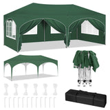 WOLTU Gazebo de pavillon pliant réglable 3x6m avec 6 parois latérales Tente de fête de protection UV étanche avec sac de transport pour pique-nique