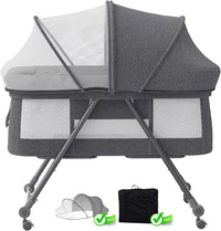 Lit de voyage Baby Grab-and-go avec matelas et roues silencieuses, berceau à bascule convertible, XYT-001