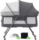 Lit de voyage Baby Grab-and-go avec matelas et roues silencieuses, berceau à bascule convertible, XYT-001