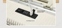 Valise à bagages roulante de grande capacité à ouverture frontale, cadre en aluminium, valise d'embarquement avec chargeur USB et porte-gobelets