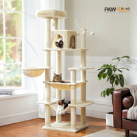 Grand arbre à chat pour grands chats d'intérieur, tour de chat haute pour gros chats avec hamac super grand, arbres grimpant pour chats avec tire à gratter