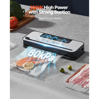 SucceBuy 60Kpa 100W Machine de scellage sous vide 5-en-1 scelleuse alimentaire multifonctionnelle avec système de scellage d'air automatique de coupe intégrée