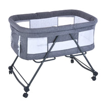 Lit de voyage Baby Grab-and-go avec matelas et roues silencieuses, berceau à bascule convertible, XYT-001