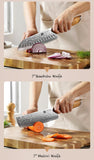 Ensemble de 1 à 8 couteaux de cuisine XINZUO, lame en acier damassé 73 couches, angle de 15° ±1° par côté, manche en bois d'olivier