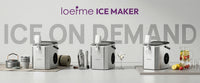 Machine à glaçons Loefme Desktop entièrement automatique en forme de balle, 12 kg/24 h, production de glace rapide, idéale pour un usage domestique, nettoyage automatique.