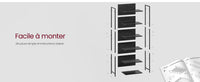VASAGLE Bibliothèque LED à 6 Niveaux, Étagère à Lumière Réglable, Meuble de Rangement avec Cadre en Acier, 30,3 x 60 x 178,6 cm, pour Salon, Chambre, Bureau
