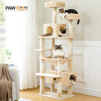 Grand arbre et tour pour chats d'intérieur, avec postes à gratter recouvertes de Sisal, hamac spacieux, perchoirs rembourrés et condos, jouets pour chats