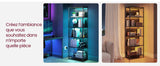 VASAGLE Bibliothèque LED à 6 Niveaux, Étagère à Lumière Réglable, Meuble de Rangement avec Cadre en Acier, 30,3 x 60 x 178,6 cm, pour Salon, Chambre, Bureau