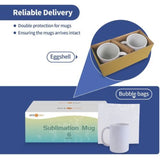 HTVRONT Lot de 6 tasses à sublimation de 11 OZ, ensemble vierge, gobelets classiques avec poignées pour Latte, bricolage, cadeau pour papier à sublimation