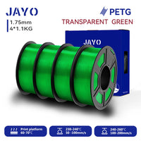 Filament PETG JAYO pour imprimante 3D FDM, 2 bobines de 1,75 mm, enroulement soigné, 2,2 kg/lot