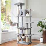 Grand arbre à chat pour grands chats d'intérieur, tour de chat haute pour gros chats avec hamac super grand, arbres grimpant pour chats avec tire à gratter