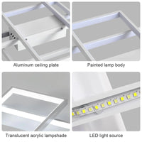 Plafonnier LED, plafonnier de salon rectangulaire 54W, plafonnier blanc froid 6500K, grand plafonnier LED