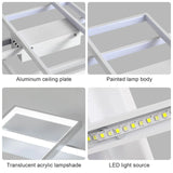 Plafonnier LED, plafonnier de salon rectangulaire 54W, plafonnier blanc froid 6500K, grand plafonnier LED