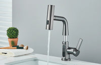 Robinet de lavabo à affichage numérique de température de cascade, pulvérisateur à jet de levage vers le bas, mélangeur d'évier d'eau chaude et froide, robinet de lavage pour salle de bains