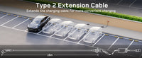 dé Câble d'extension de type 2 pour station de charge Wallbox, chargeur EV, compatible avec toutes les prises de charge de type 2, 11kW, 5m, 10m, 15m, 20m
