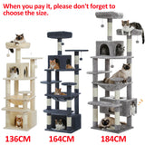 Grand arbre et tour pour chats d'intérieur, avec postes à gratter recouvertes de Sisal, hamac spacieux, perchoirs rembourrés et condos, jouets pour chats