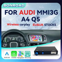Adaptateur d'interface sans fil BONROAD CarPlay Android Auto pour Audi A4 B8 A5 Q5 2009-2015 avec AirPlay Mirror Link et Bluetooth