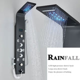 Robinet de douche à lumière LED noire, salle de bains, SPA, Jet de Massage, système de colonne de douche, cascade, panneau de douche de pluie, robinet pulvérisateur de Bidet