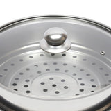 Cuiseur à vapeur en acier inoxydable à 3 niveaux 28CM + couvercle en verre, ustensiles de cuisine, ensemble de marmites à vapeur, cuiseur à vapeur en argent, cuiseur à vapeur pour légumes