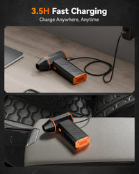 Souffleur d'air électrique WOLFBOX MF50 - Puissance maximale de 110 000 tr/min, moteur sans balais rechargeable à 3 vitesses pour voiture, PC, maison et extérieur