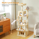 Grand arbre et tour pour chats d'intérieur, avec postes à gratter recouvertes de Sisal, hamac spacieux, perchoirs rembourrés et condos, jouets pour chats