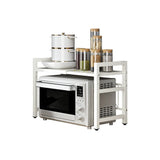 Organisateur d'étagère pour micro-ondes extensible 42-64cm, organisateur de comptoir pour micro-ondes résistant à l'humidité et à la rouille, rangement de vaisselle 1 pièce