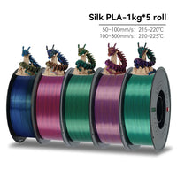 KEEPANG – Filament d'imprimante 3D PLA en soie, 5KG, Filaments de couleurs simples/doubles/Triples, 2.2LBS, 1KG/rouleau, 1.75mm ± 0.02MM, matériau d'impression 3D
