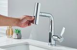 Robinet de lavabo à affichage numérique de température de cascade, pulvérisateur à jet de levage vers le bas, mélangeur d'évier d'eau chaude et froide, robinet de lavage pour salle de bains