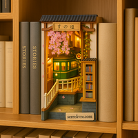 Serre-livre Maquette DIY - Train des Cerisiers avec Éclairage LED