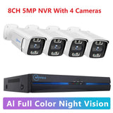 MOVOLS 8CH 5MP 8MP POE système de caméra de sécurité Audio bidirectionnel 8MP NVR Kit CCTV caméra IP extérieure H.265 P2P ensemble de Surveillance vidéo