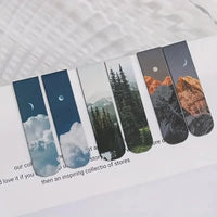 Marque-page magnétique avec motifs paysages, élégant et pratique