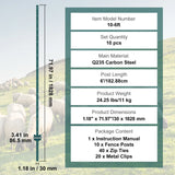 Poteau de clôture SucceBuy en forme de T, poteau métallique robuste, piquet en acier résistant pour jardin, pelouse, ferme, clôture extérieure en fil de fer