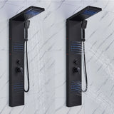 Panneau de douche LED noir, système de tour, cascade de pluie, colonne de douche, Massage hydroélectricité, corps Spa, bain-douche, mélangeur de robinet