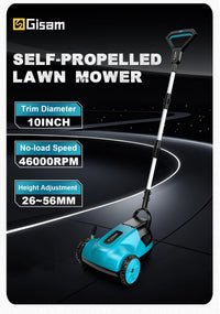 Gismis 10 pouces 46000 tr/min tondeuse à gazon électrique sans brosse tondeuse à gazon sans fil coupe-paes de jardin pour Makita 18V batterie broche
