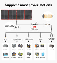 Dokio-Panneau solaire portable et pliable, 18V, 100/160/200/300 W, avec contrôleur 12V pour charger la batterie, adapté au camping
