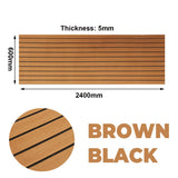 Plancher auto-adhésif en mousse de teck de 2.4M, revêtement de sol marin en mousse EVA, feuille de pont de bateau en Faux, accessoires marron noir