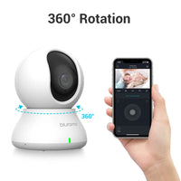 Caméra de surveillance pour bébé Caméra de sécurité domestique HD 2K avec détection de mouvement et audio bidirectionnel, installation facile, jour et nuit claires