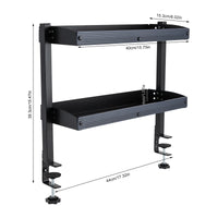 Étagère de bureau à pince, organisateur d'étagères d'angle à 2 niveaux, au-dessus ou sous la table, noir