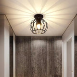 Plafonnier industriel vintage en métal en forme de cage, lampe suspendue rétro, abat-jour pour couloir