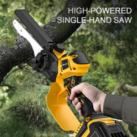 Tronçonneuse électrique sans balais jaune de 8 pouces (20 cm) et 1380 W, outil professionnel pour l'élagage et le jardinage, compatible avec les batteries Dewalt 20 V.
