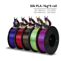 KEEPANG – Filament d'imprimante 3D PLA en soie, 5KG, Filaments de couleurs simples/doubles/Triples, 2.2LBS, 1KG/rouleau, 1.75mm ± 0.02MM, matériau d'impression 3D