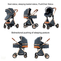 Poussette bébé 3 en 1 poussette légère pour nouveau-nés voyage pliable bébé voitures infantile poussette landau siège auto bébé