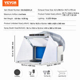 SucceBuy Cabine de pulvérisation d'aérographe Kit de cabine de pulvérisation de peinture d'aérographe portable à double ventilateur avec lumières LED et tuyau d'extension d'échappement