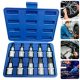 [EU Stock] 10pc clé à douille 1/2 douilles multi-dents internes jeu de douilles M4-M18 Allen Hex Cliquet Enroulé M-Sleeve Drive Socket